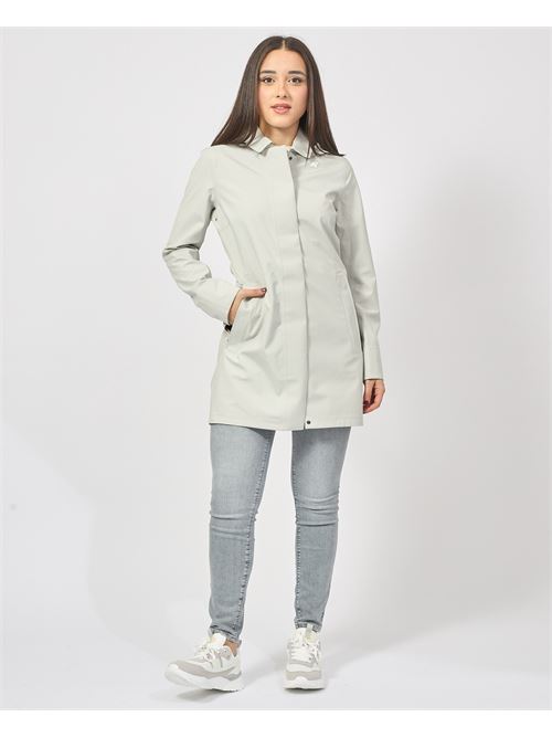 Giacca lunga donna Mathy di K-way con cappuccio e logo K-WAY | K7127JW-MATHY BONDED634